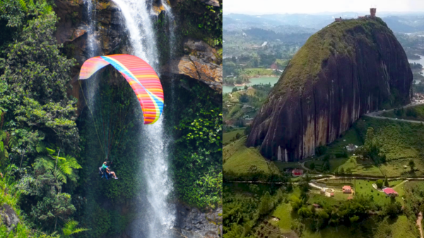 COLORFUL GUATAPE + AWESOME PARAGLIDING from Medellin